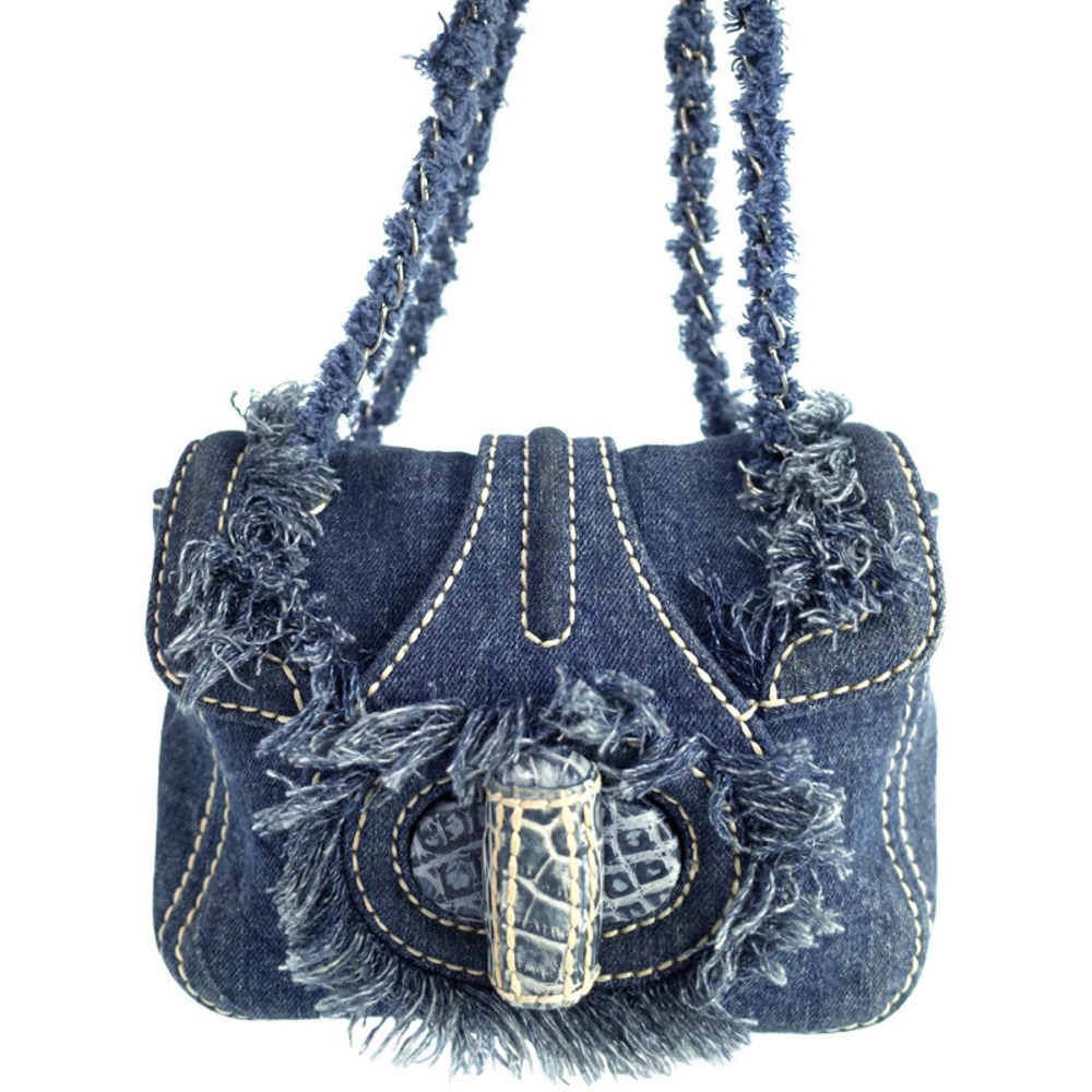 Prada Denim Chain Shoulder Bag